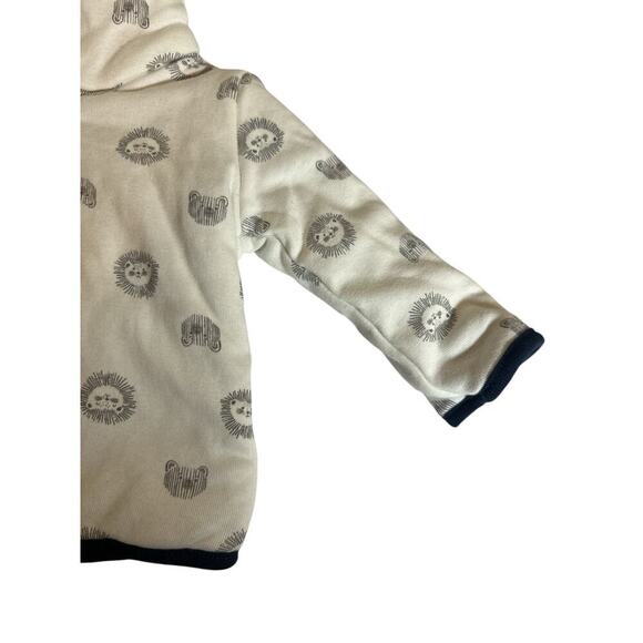 Quince Baby 100% Organic Cotton Reversible Jacket Size 3-6 Months White Blue NWT - Picture 3 of 8